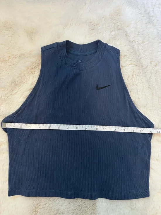 Nike x SoulCycle high-neck cropped blue tank top, size large - Picture 6 of 9
